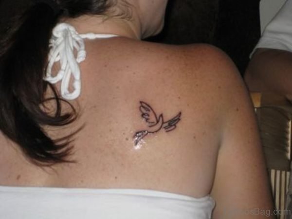 Small Dove Tattoo On Back