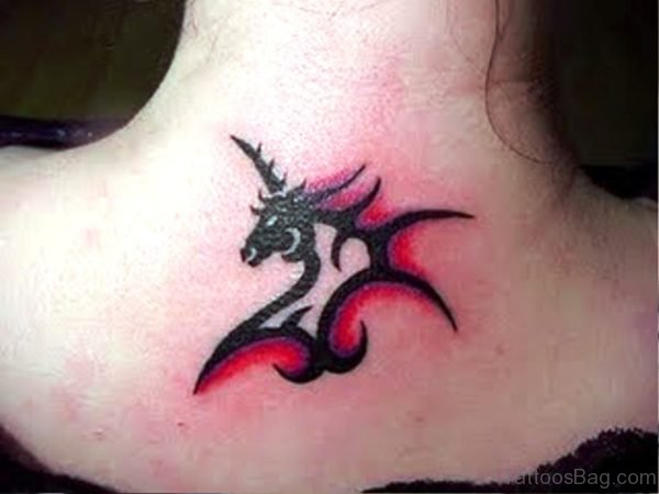 Small Unicorn Tattoo On Back