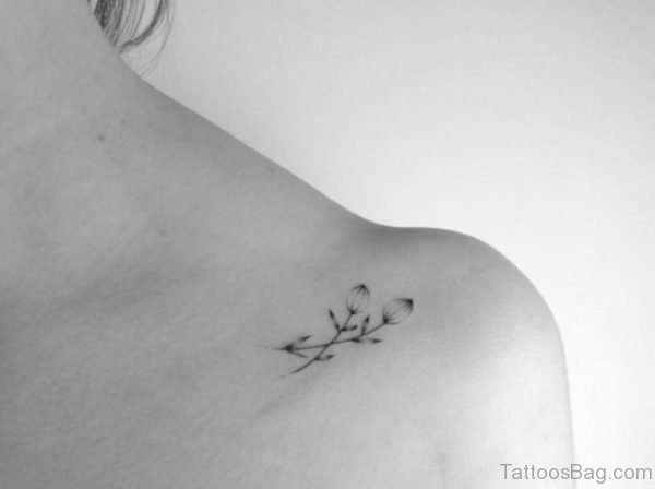 Smalll Black And White Shoulder Tattoo