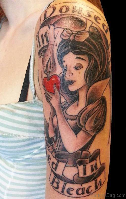 Snow White Tattoo Design On Shoulder 