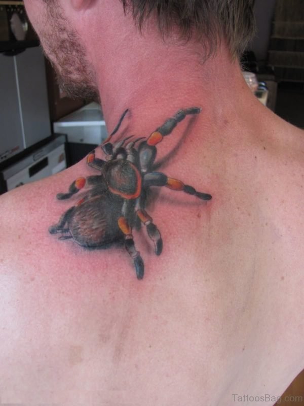 Spider Tattoo Design On Back 