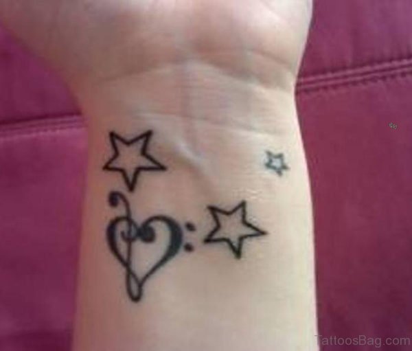 Star And Heart Tattoo
