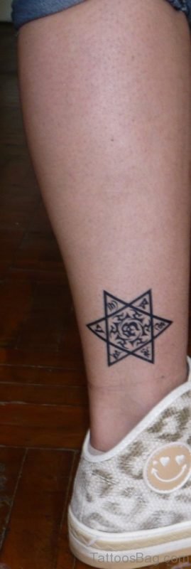 Star Tattoo Design On Ankle 