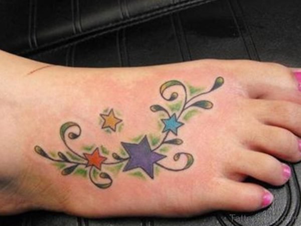 Star Tattoo Design On Foot
