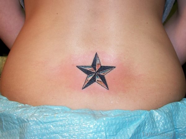 Star Tattoo Design On Lower Back 