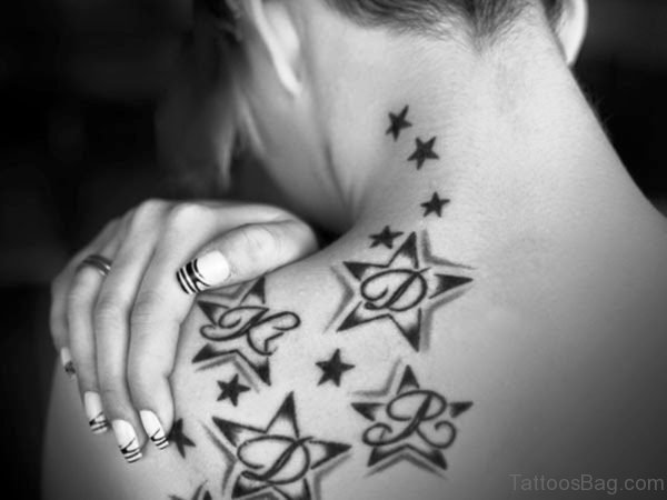 Star Tattoos for Women on Shoulder Back