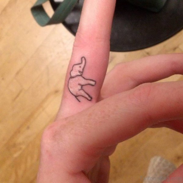 Stunning Elephant Tattoo On Finger