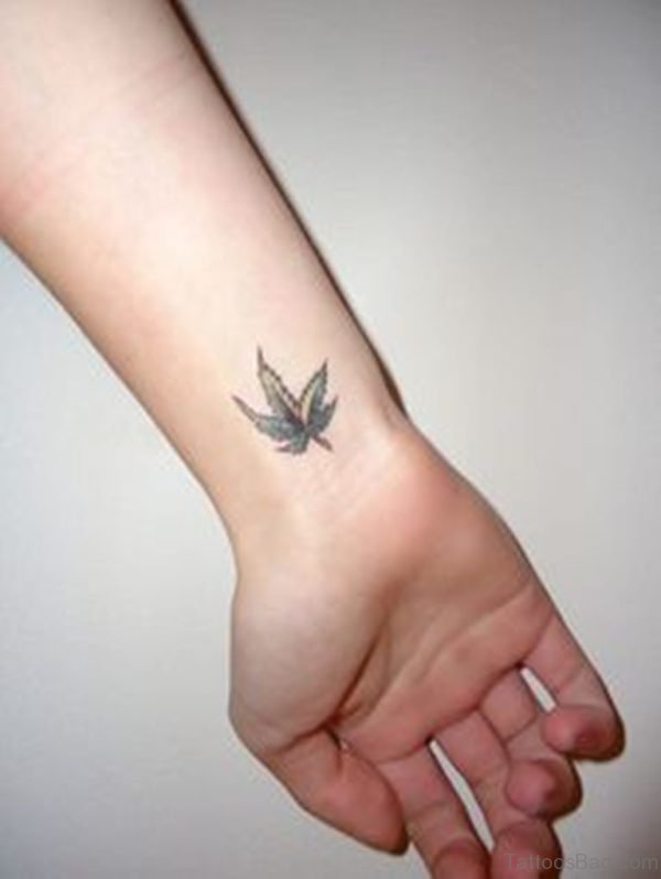 Stunning Maple Leaf Tattoo On Wrist
