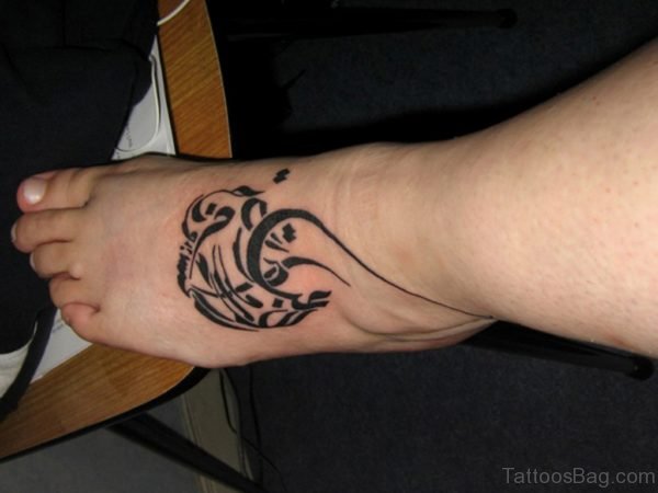Stylish Arabic Tattoo On Ankle