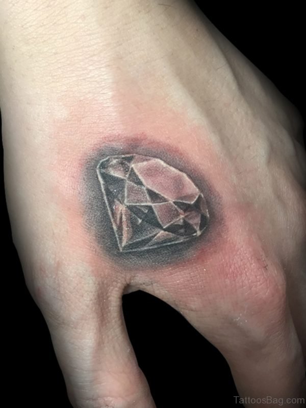Stylish Diamond Tattoo On hand