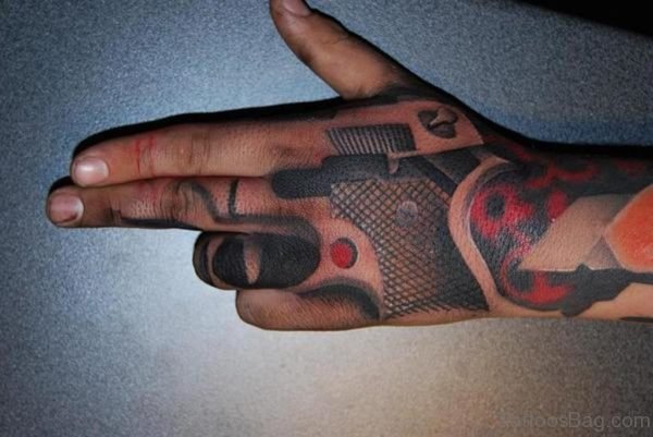 Stylish Gun Tattoo 