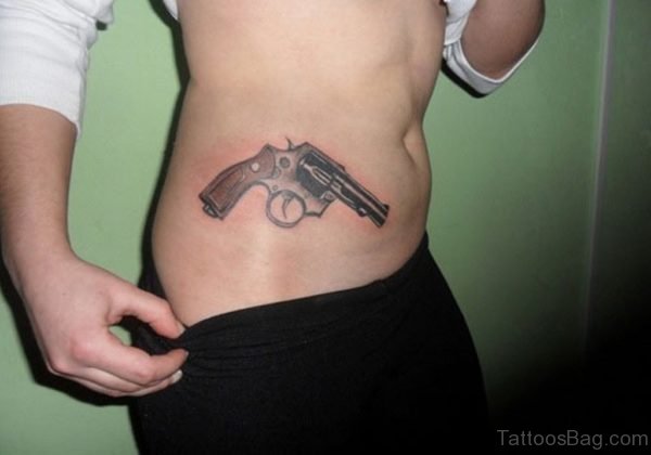 Stylish Gun Tattoo