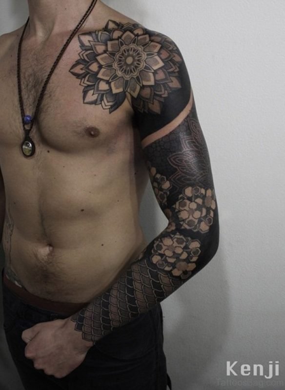 Stylish Mandala Tattoo On Full Sleeve 