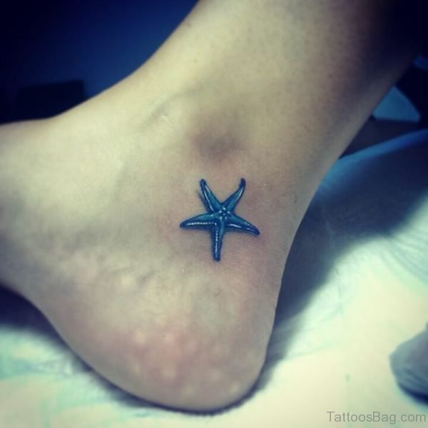 Stylish Starfish Tattoo On Ankle