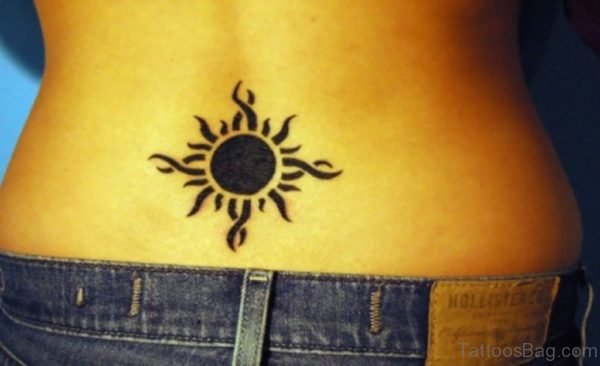 Sun Tattoo Design On Waist TB1201