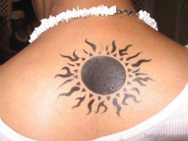 Sun Tattoo On Back 