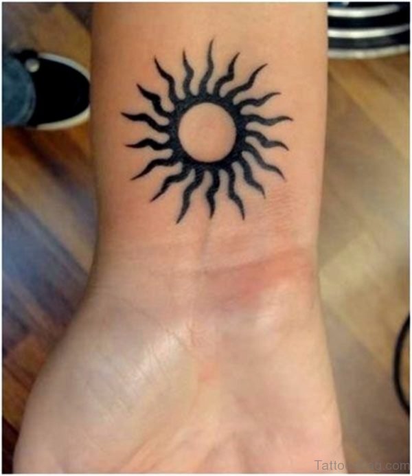 Sun Tattoo On Wrist 