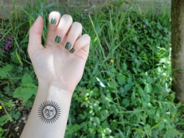 Sun Tattoo On Wrist 