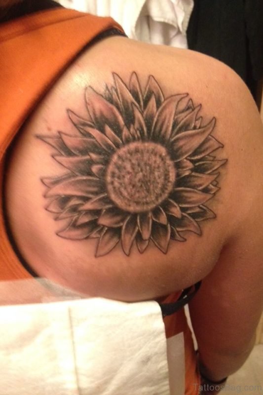 Sunflower Tattoo On Back