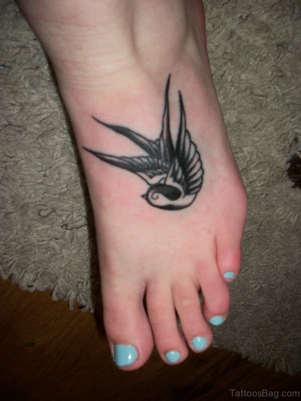 Swallow Tattoo Design On Foot 