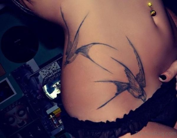 Swallow Tattoo On Waist