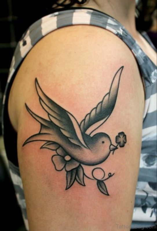 Swallow Tattoo design On Shoulder 