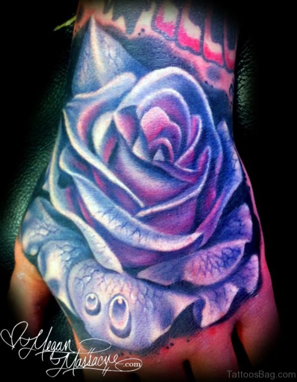 Sweet Blue Rose Tattoo