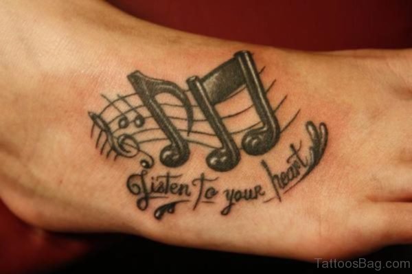 Sweet Music Tattoo On Foot