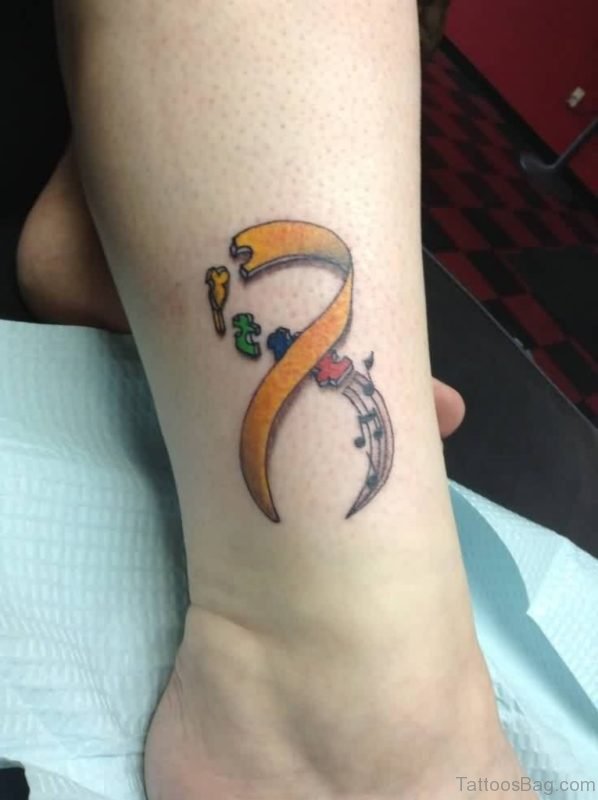 Sweet Music Tattoo On ankle