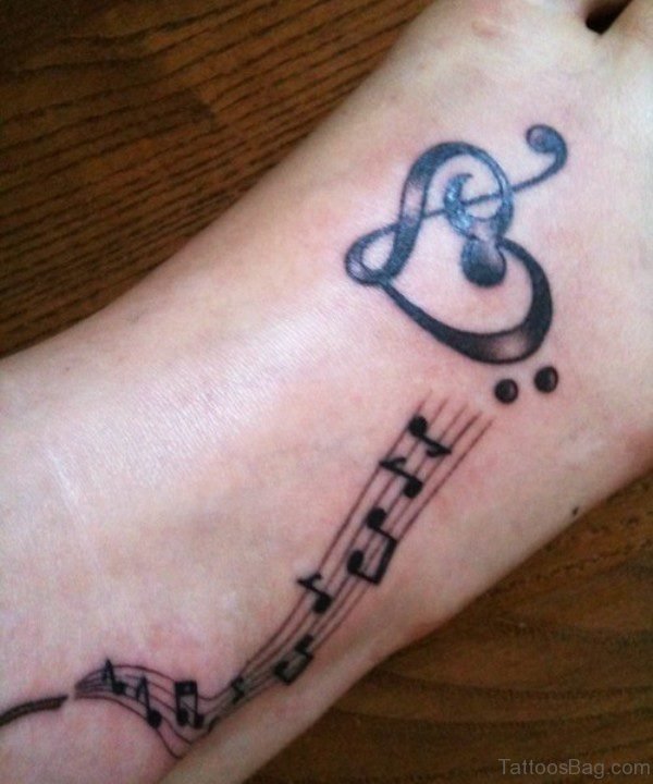 Sweet Musical Note Tattoo Design