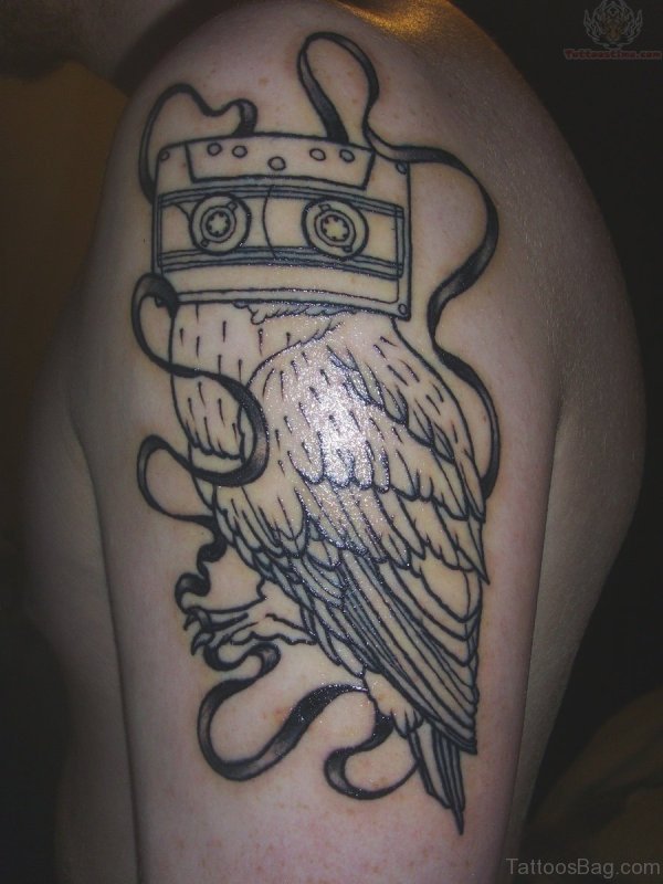 Sweet Owl Shoulder Tattoo