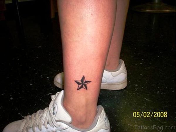 Sweet Star Tattoo On ANkle