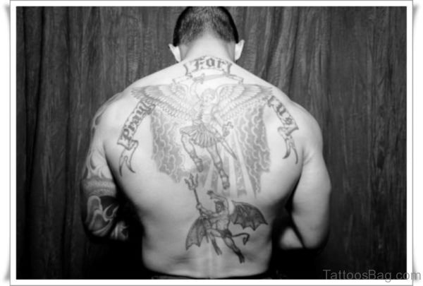 Terrific Archangel Tattoo On Back