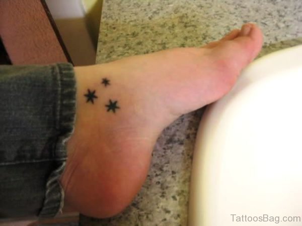 Three Star Tattoo On Ankle