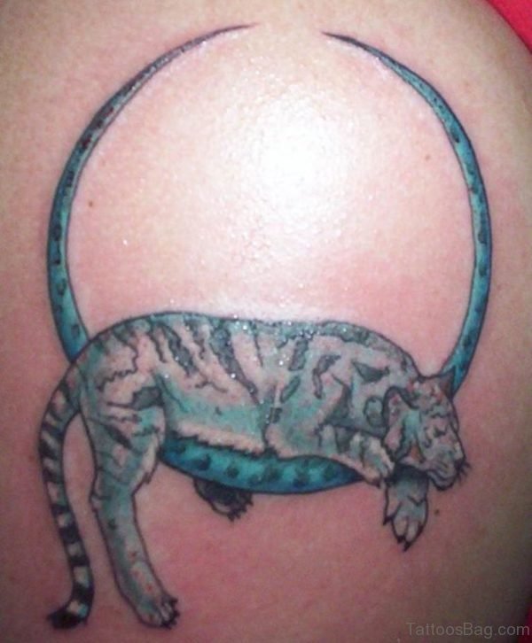 Tiger And Moon Tattoo
