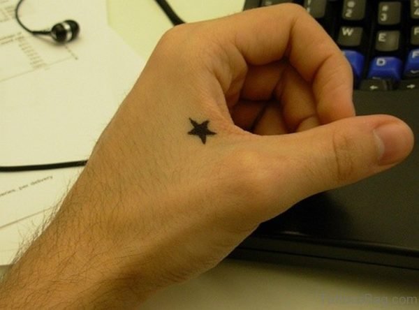 Tiny Star Tattoo On hand