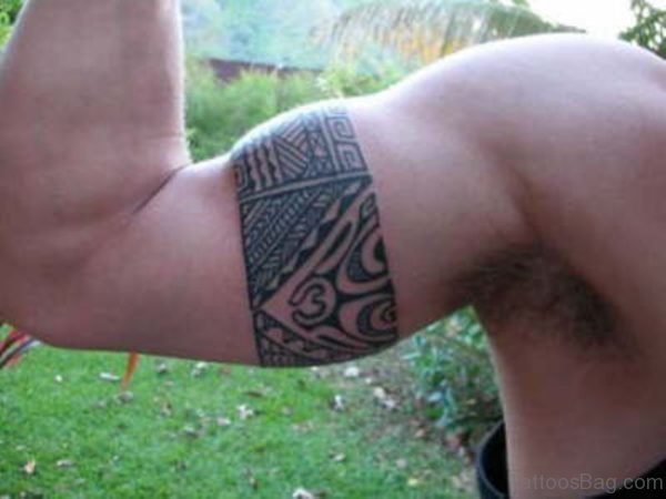 Traditional Band Tattoo On Arm