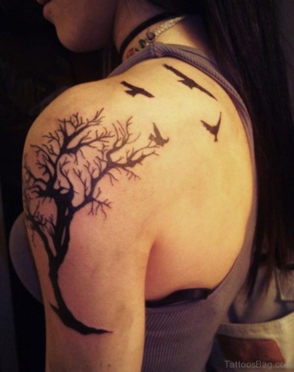 Tree Tattoo On Shoulder 
