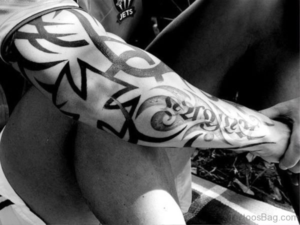 Tremendous Black Tattoo On Arm