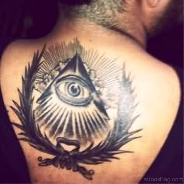 Triangle Eye Tattoo On Back