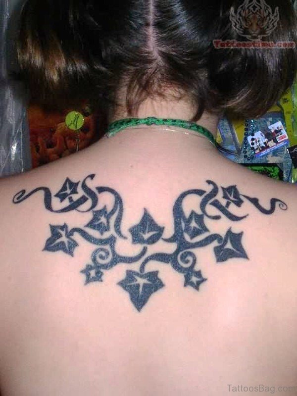 Tribal Black Vine Tattoo On Back