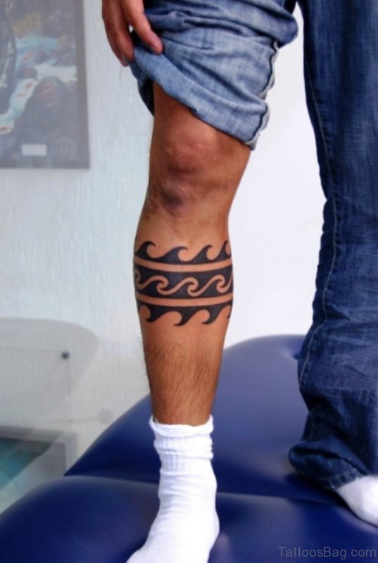 Tribal Calf Tattoo For Men