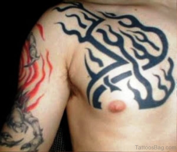 Tribal Chest Tattoo Design