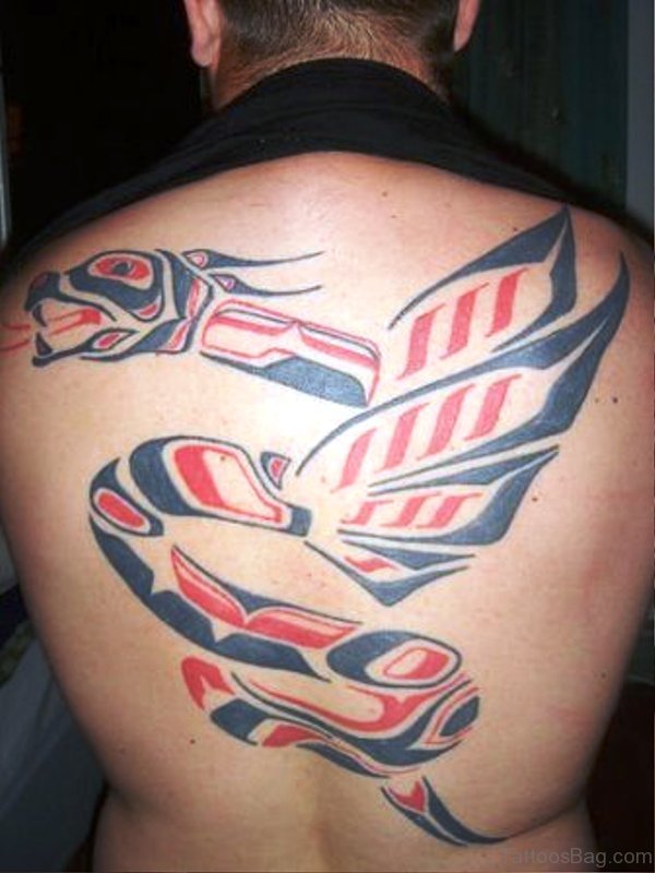 Tribal Dragon Tattoo On Back