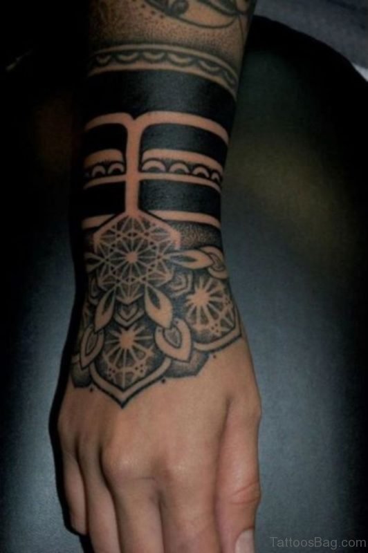 Tribal Mandala Tattoo For Hand