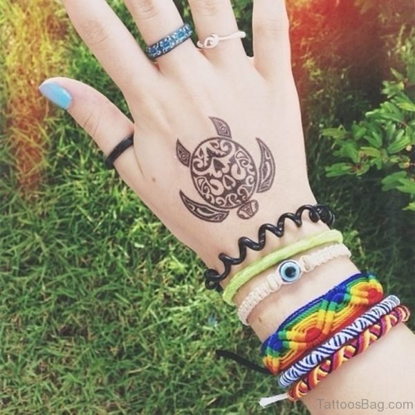 Turtle Tattoo On Hand