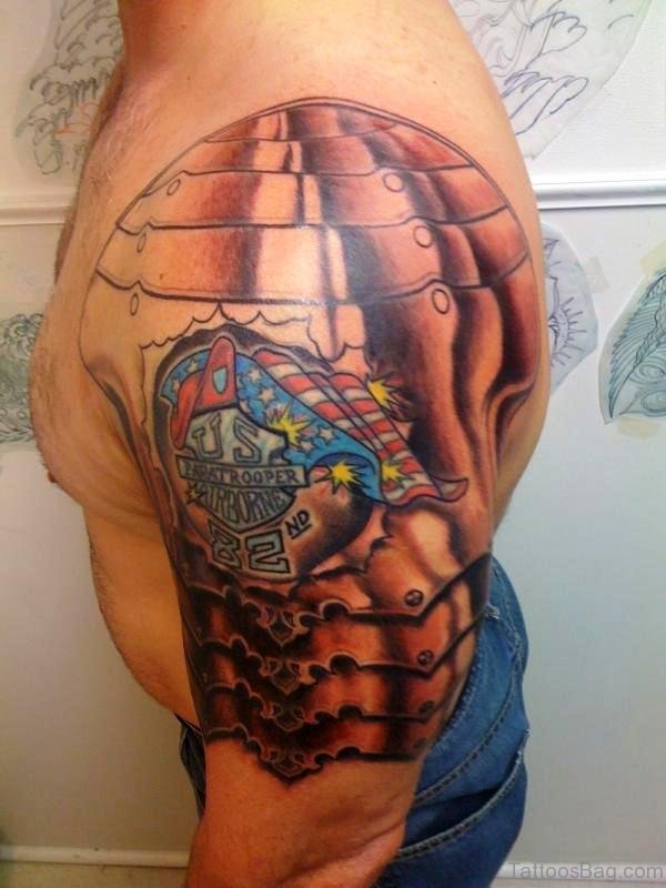 US Paratrooper Tattoo On Shoulder