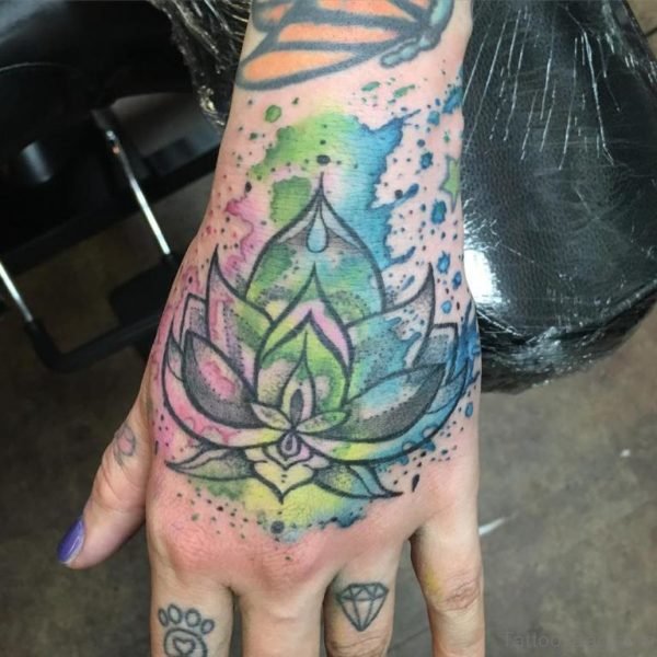 Ultimate Lotus Tattoo On Hand