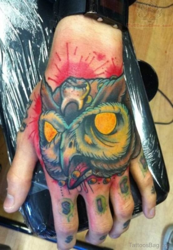 Ultimate Owl Tattoo On Hand