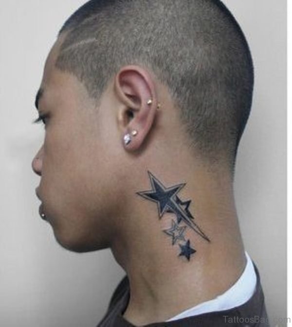 Ultimate Stars Neck Tattoo 